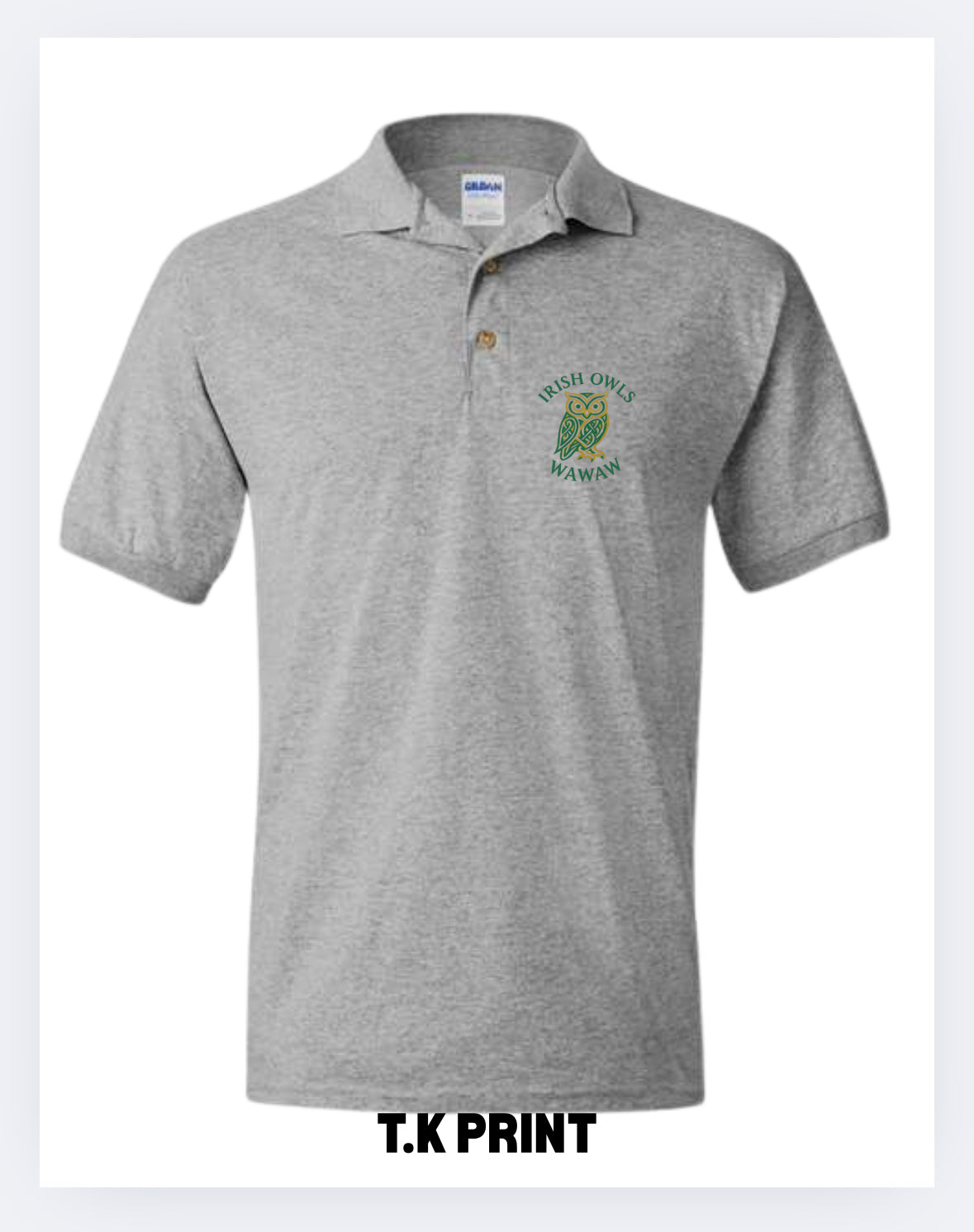 Irish Owls Supporters Group Emblem short sleeve polo
